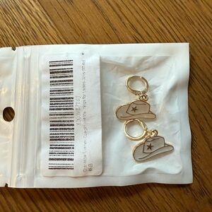 Gold Cowboy Hat Earrings